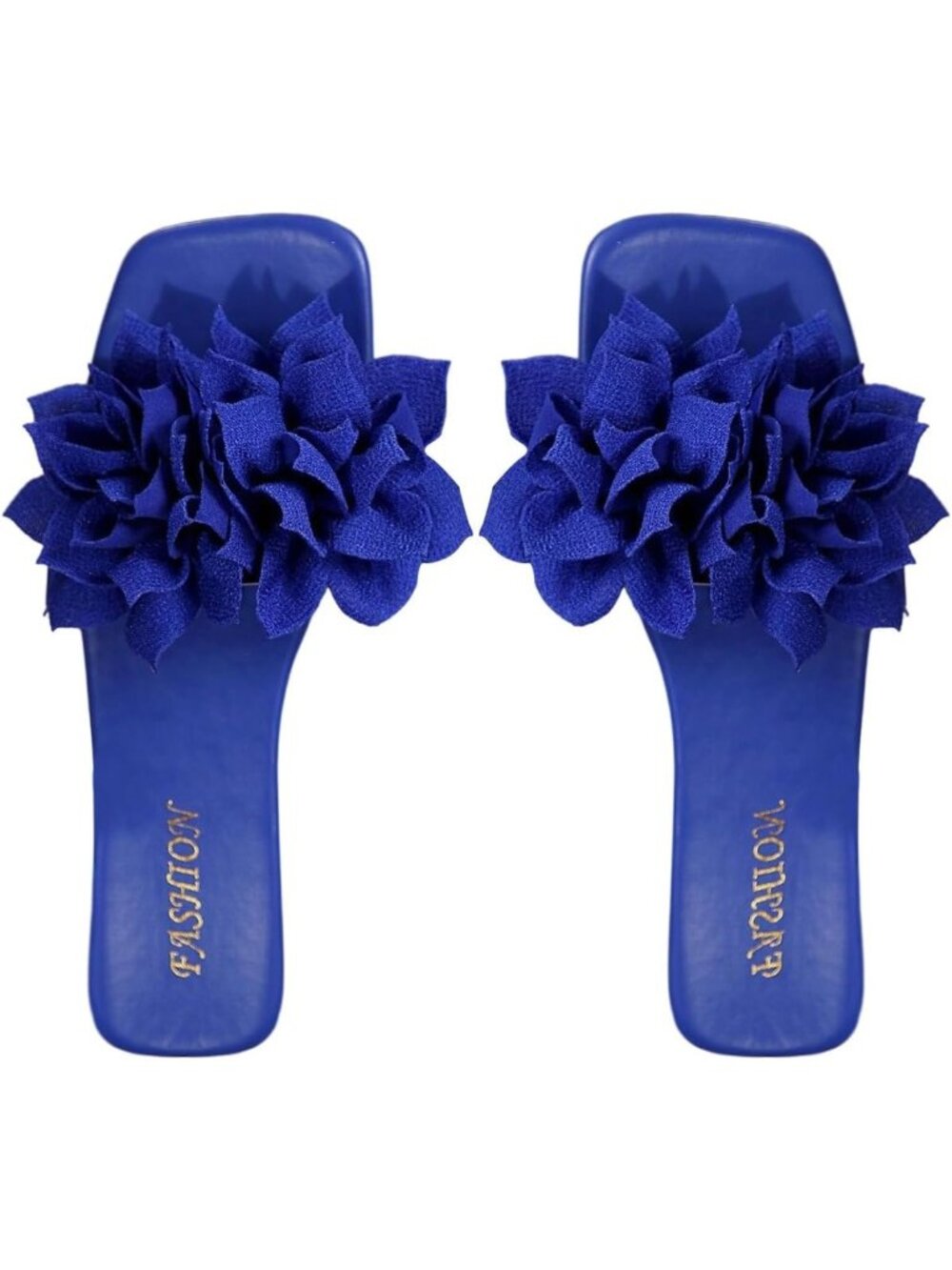 Stylish 3D Floral Flat Sandals - Dressy Open Toe Slip-On Slides for Casual Wear